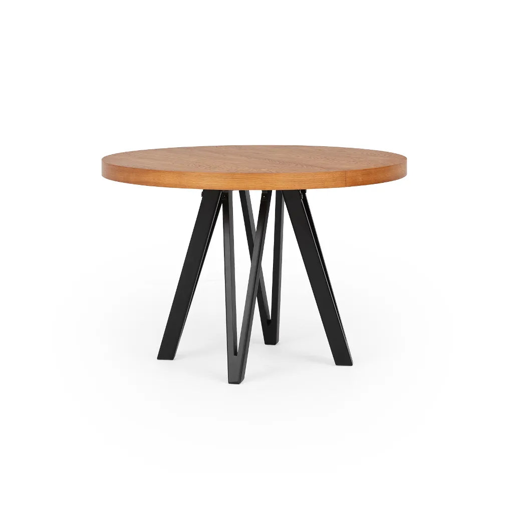 Toy stół rozkładany okrągły na blacie fornir nogi lite drewno