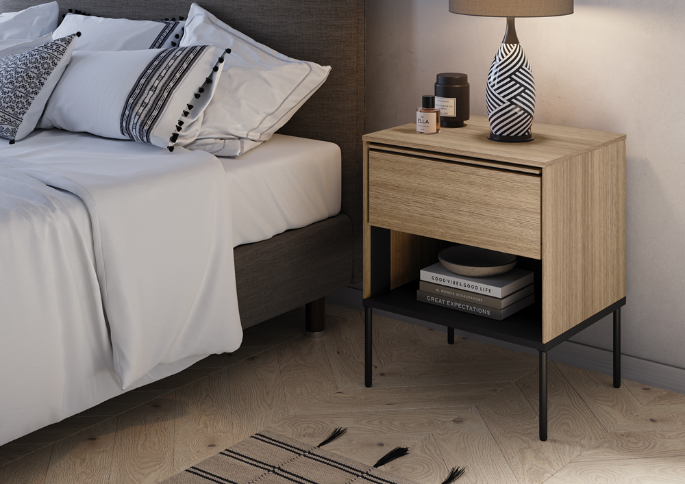 VISSO VI-10 - stolik nocny 1s - dąb linearny