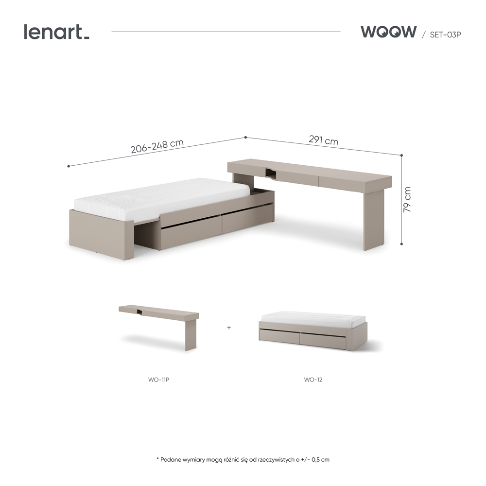 Zestaw mebli WOOW SET-03P (WO-11P,12)