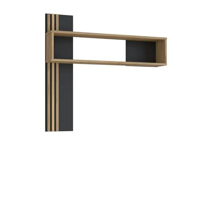 Półka Joakimis nowoczesna czarna lamele