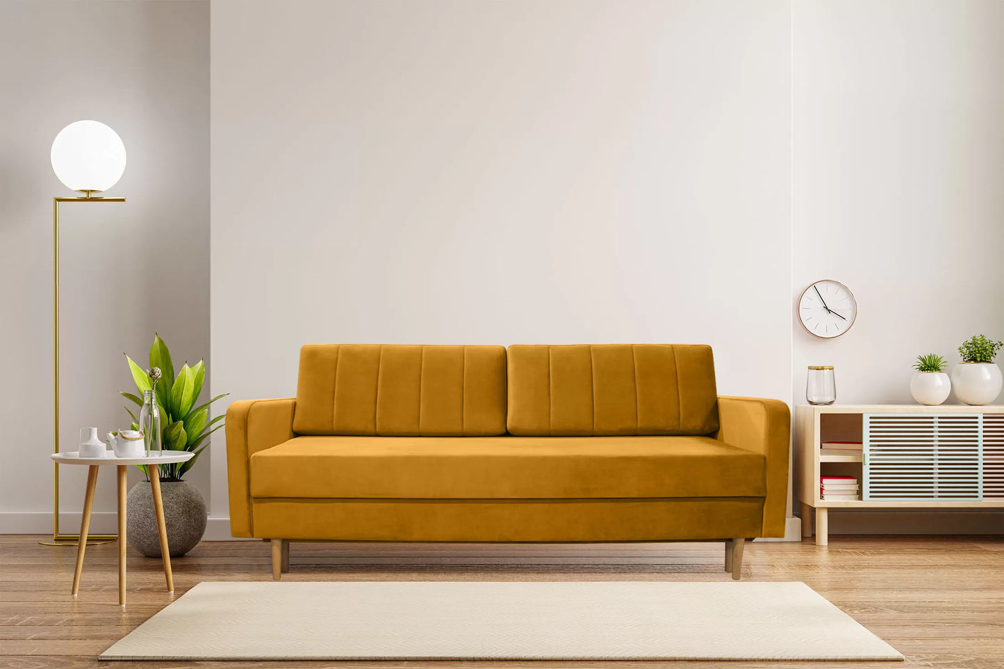 Sofa Spark musztardowa rozkładana