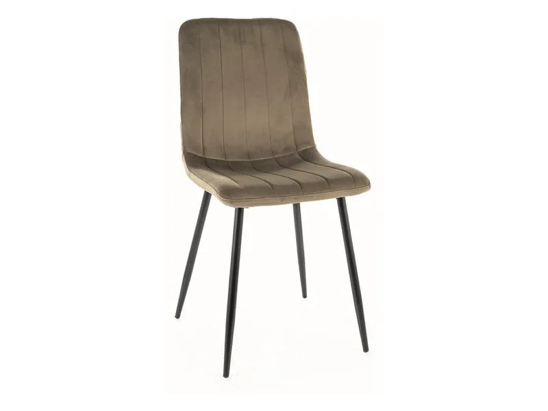 Krzesło Rosa oliwkowe velvet metalowe nogi