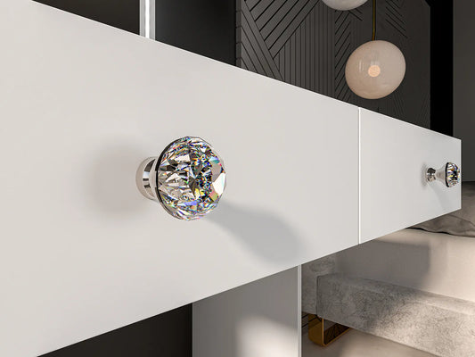 Toaletka Bijou biała oświetlenie lustro nowoczesna