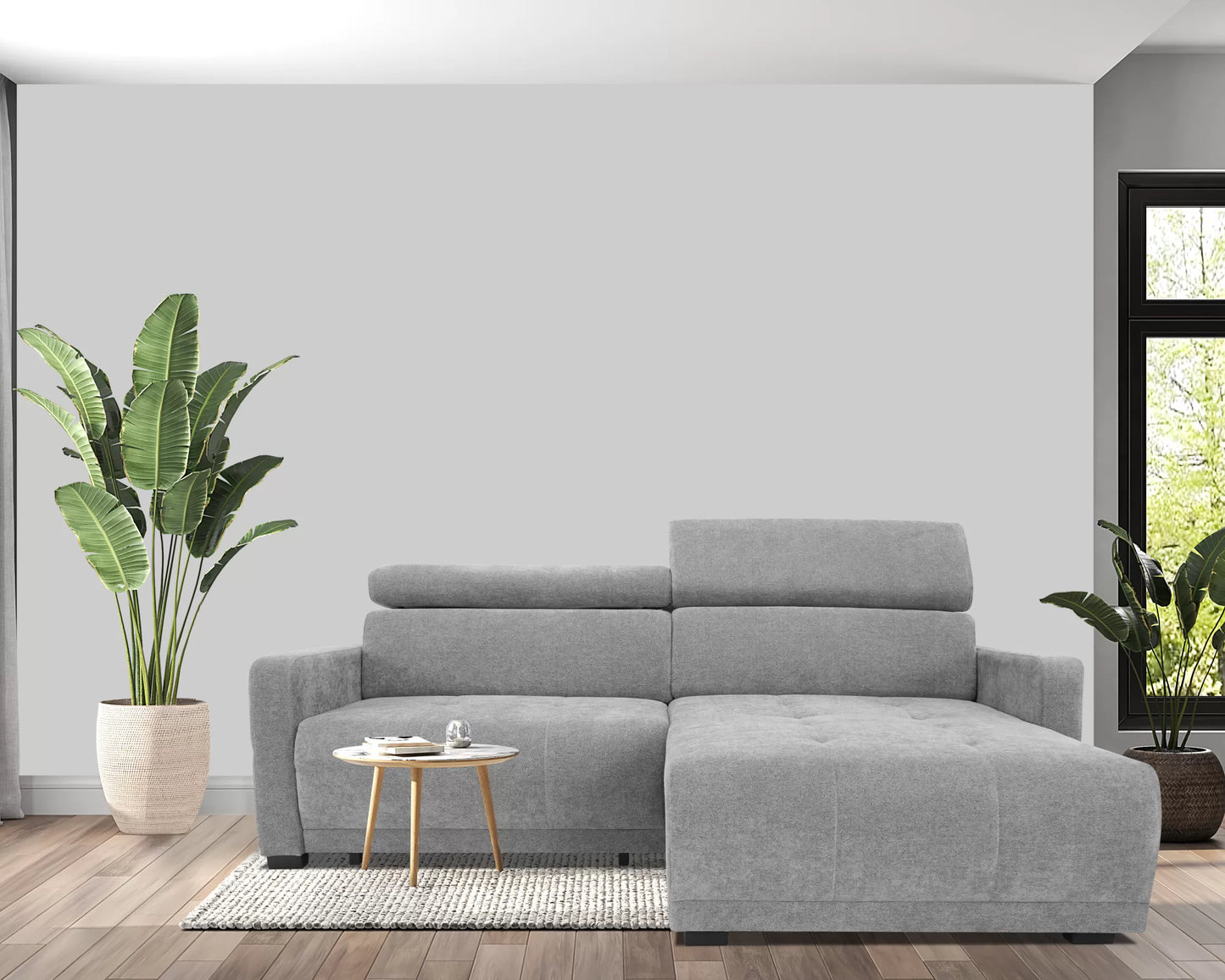 Narożnik Teal lewy rozkładany szary