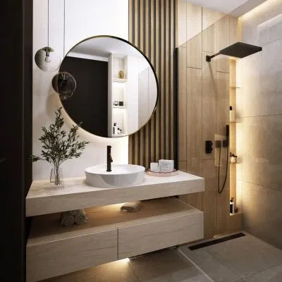 Lustro Axel złota rama okrągłe