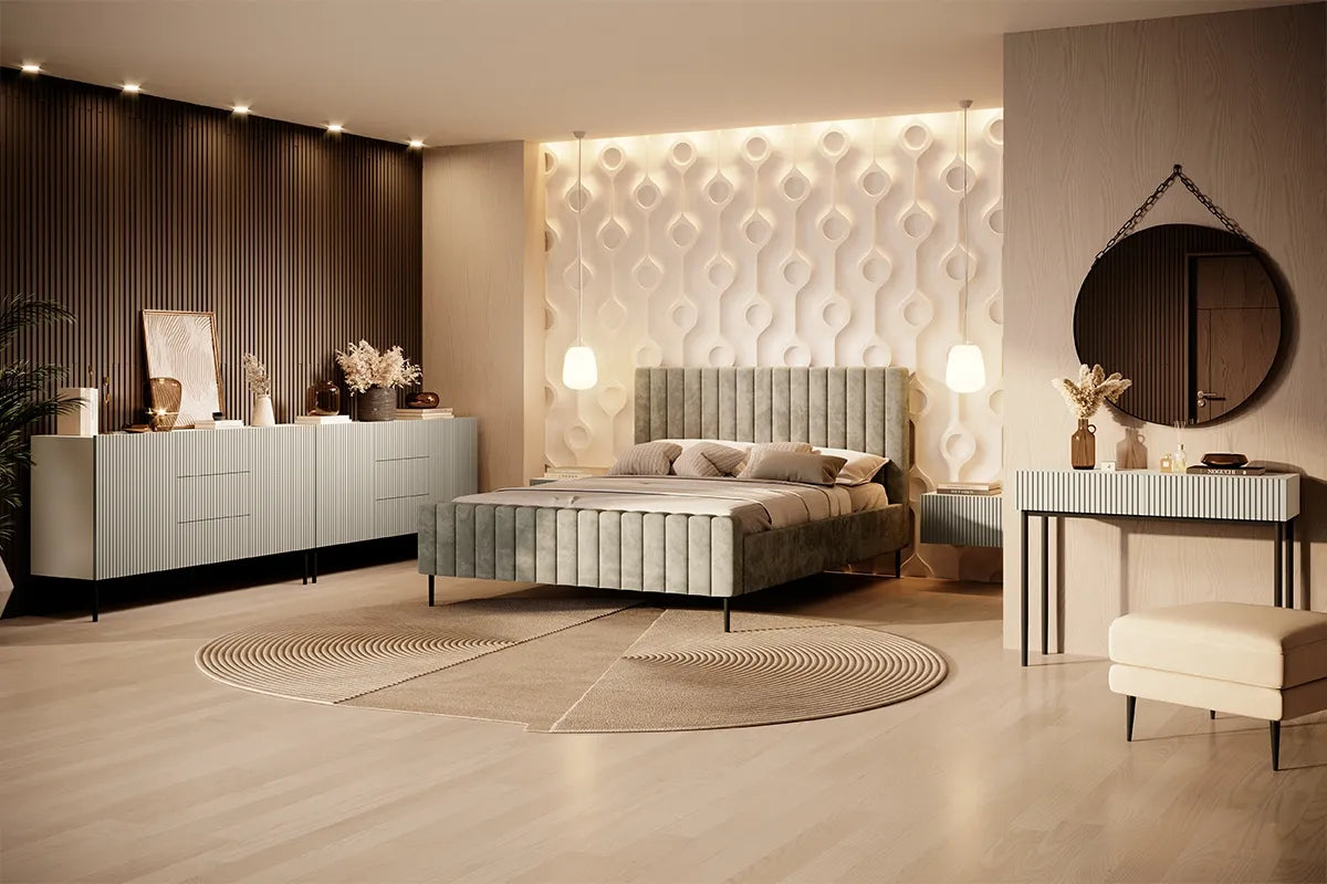 Konsola Nicole frez cashmere czarne nóżki