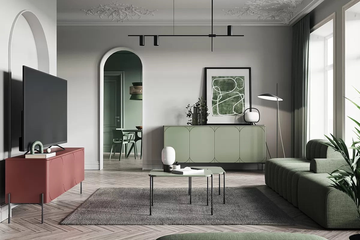 Stolik kawowy Sonatia oliwka 70 metal nowoczesny