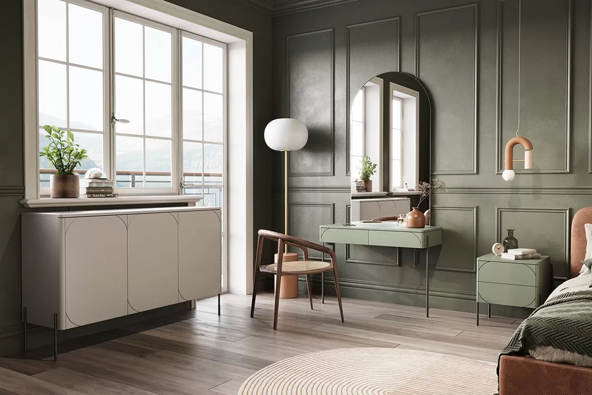 Komoda Sonatia cashmere nogi metalowe