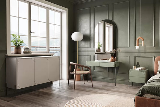 Komoda Sonatia cashmere nogi metalowe