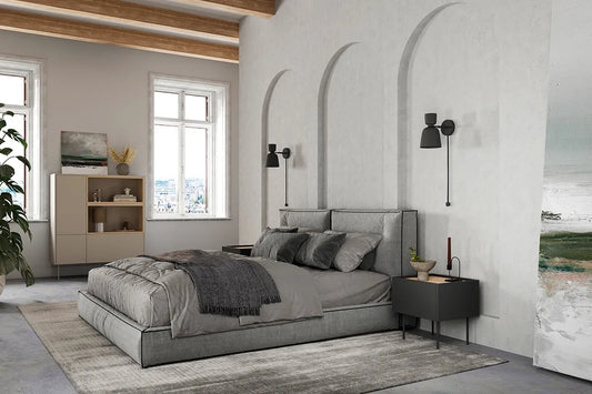 Szafka nocna Desin czarny mat dąb