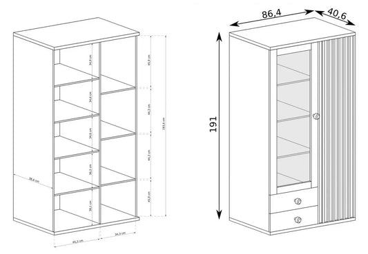 Witryna Cali nowoczesna lamele led
