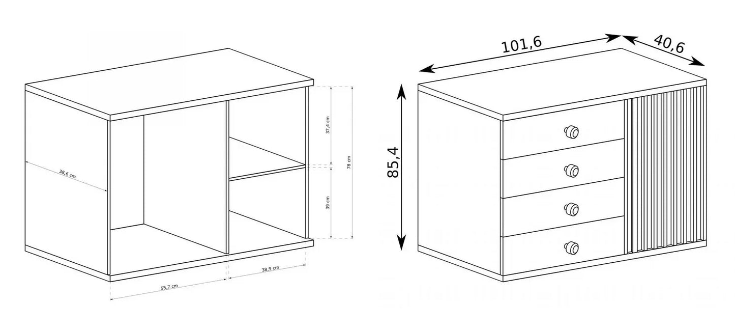 Komoda Cali nowoczesna lamele
