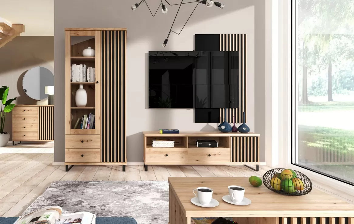 Szafka RTV Cali duża lamele nowoczesna