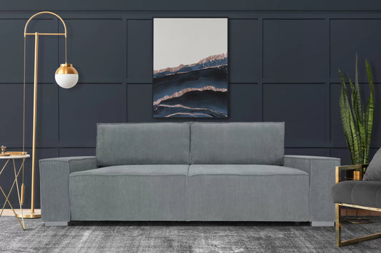 Sofa Nubo szara rozkładana sztruks