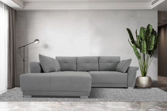 Narożnik Denver prawy rozkładany szary