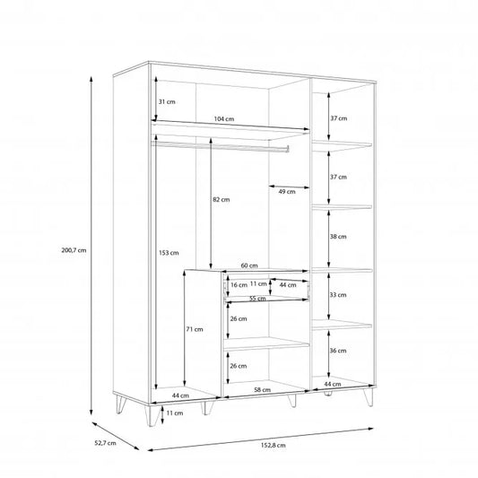Szafa LYA trzydrzwiowa nowoczesna dąb