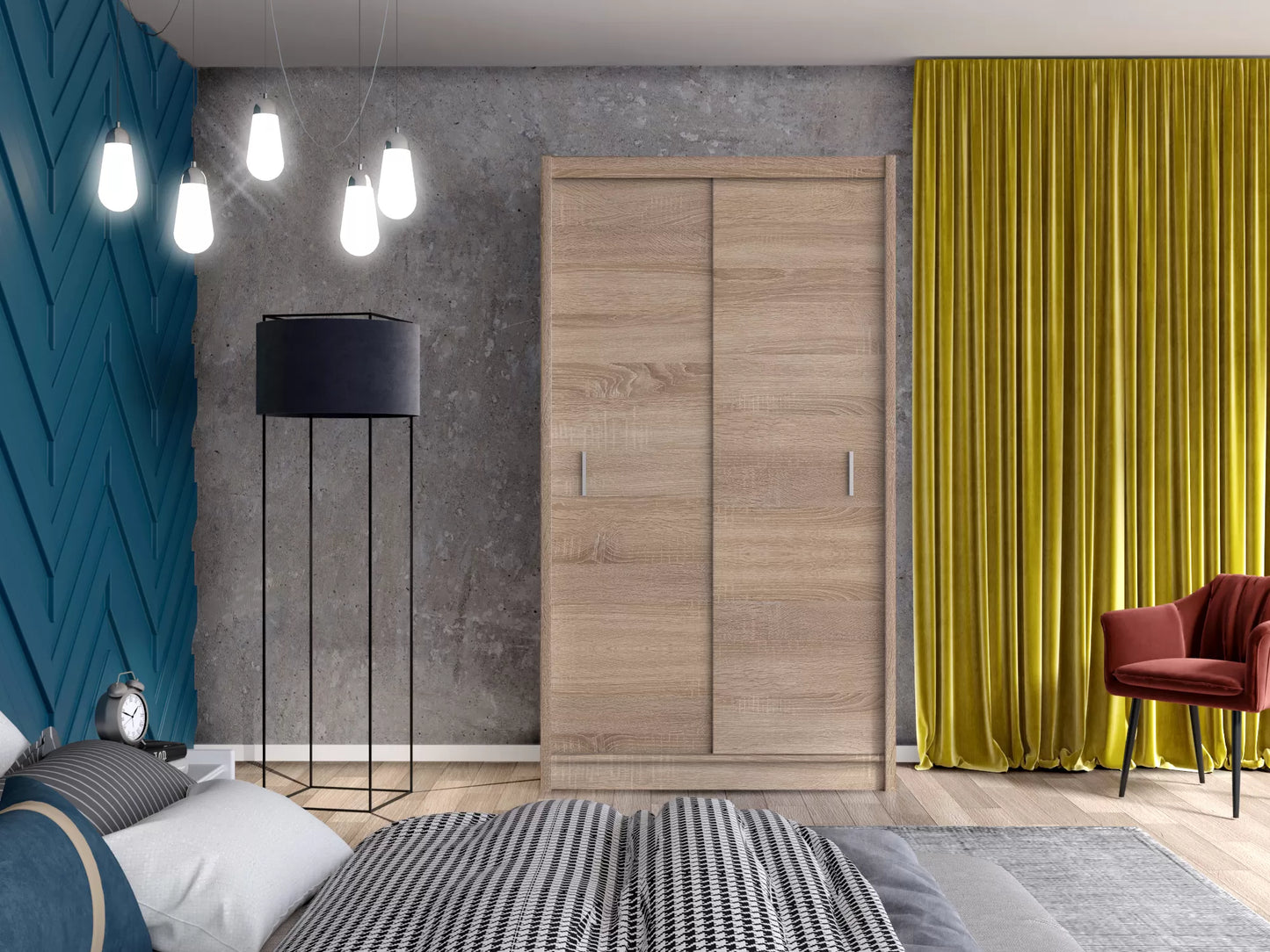 Szafa First 120 dąb sonoma przesuwna