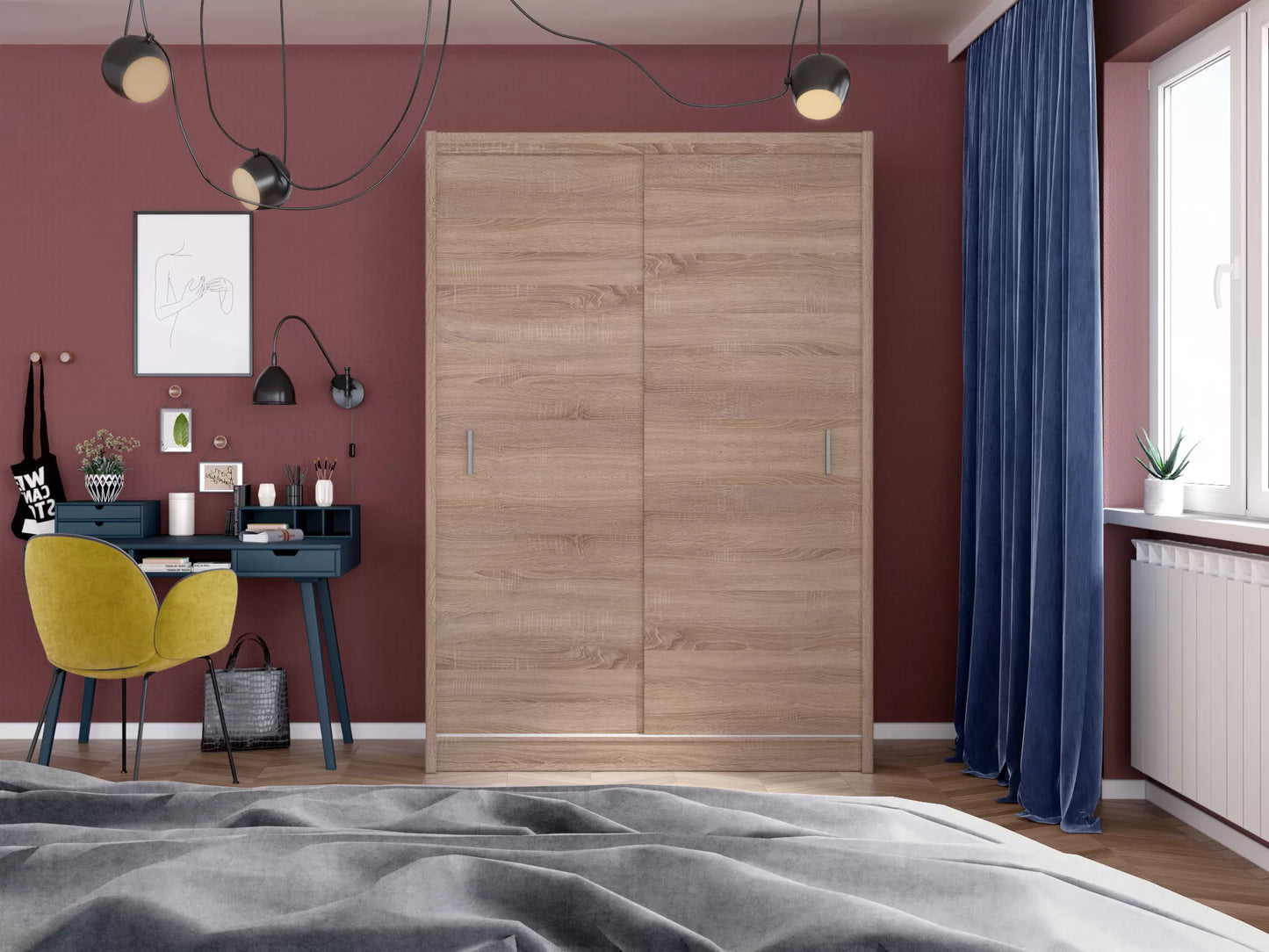 Szafa First 150 przesuwna dąb sonoma