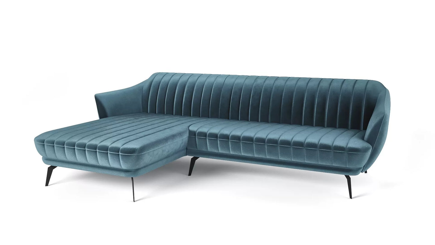 Narożnik Flori lewy miętowy metalowe nogi