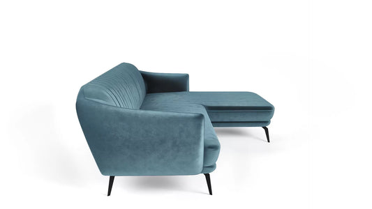 Narożnik Flori prawy miętowy metalowe nogi