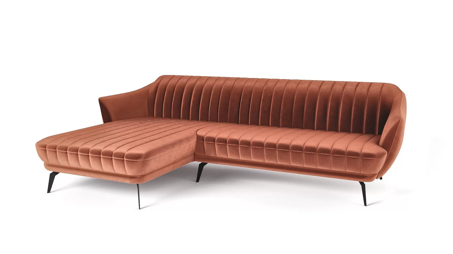 Narożnik Flori lewy koral metalowe nogi