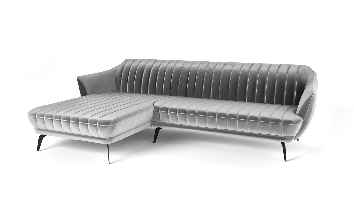 Narożnik Flori lewy szarości metalowe nogi