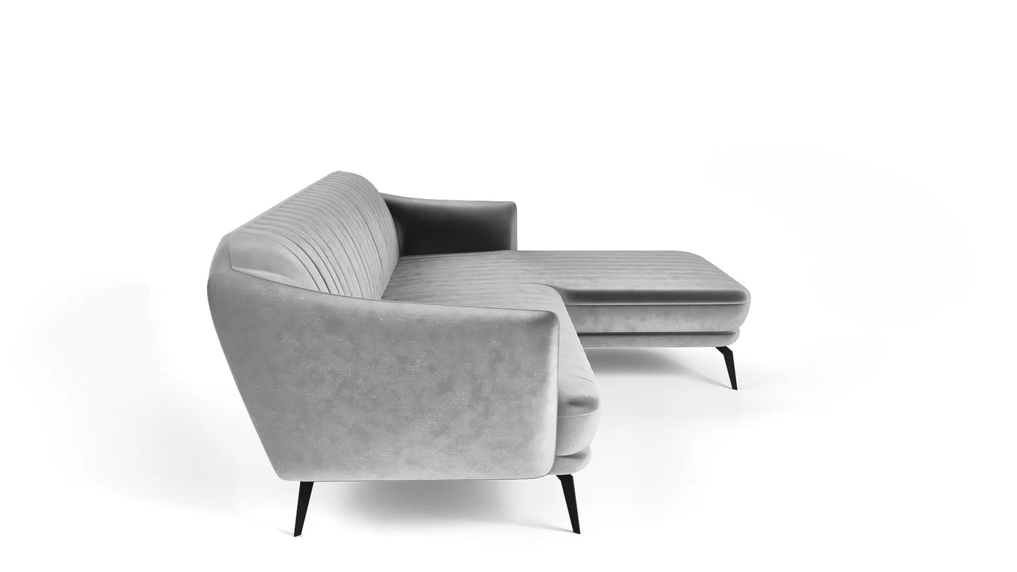 Narożnik Flori prawy szarości metalowe nogi