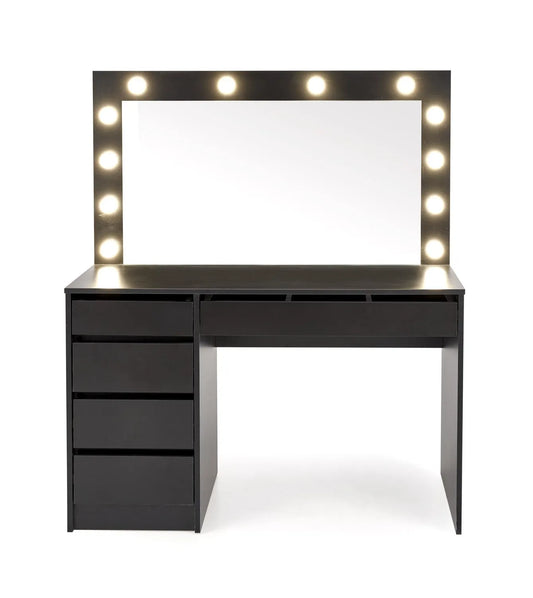 Toaletka Hollywood czarna z oświetleniem szuflady