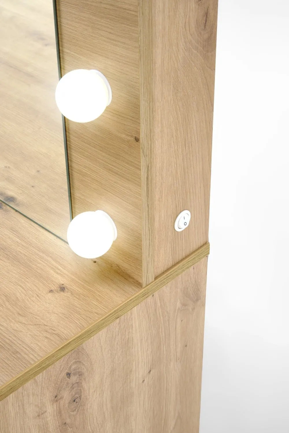 Toaletka Hollywood dąb artisan z oświetleniem szuflady