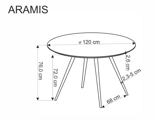 Stół Aramis okrągły lastryko biały nowoczesny