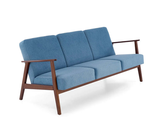 Sofa Milano 3os niebieska drewniane