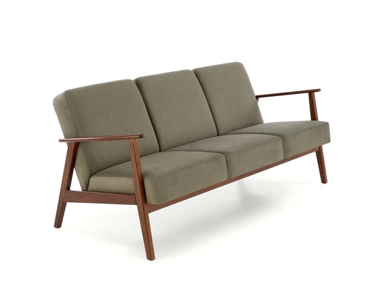 Sofa Milano 3os oliwkowa drewniane