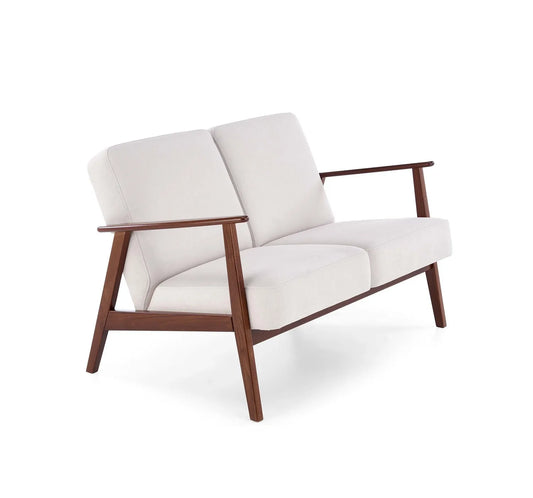 Sofa Milano 2os kremowa drewniane podłokietniki