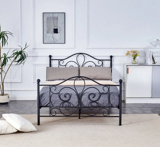 Łóżko Panama 140 czarne metalowe