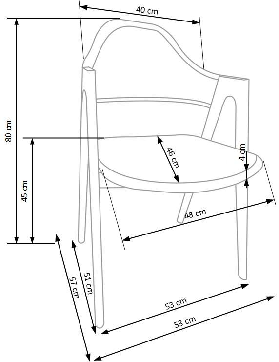 Krzesło K247 białe/metalowe