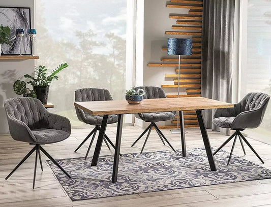 Stół Brick dąb artisan czarne nogi 120x80