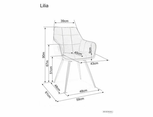 Krzesło Lilo szare velvet