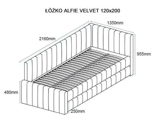 Łóżko podwójne Alfie dea materace piankowe