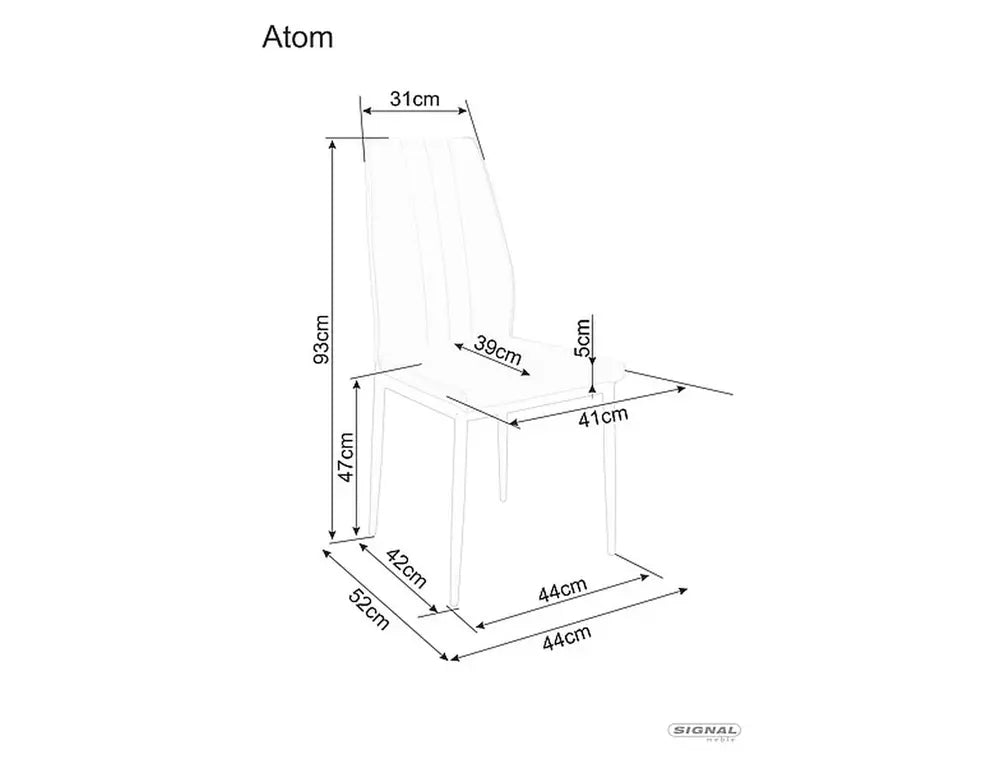 Krzesło Atom czarne velvet nowoczesne