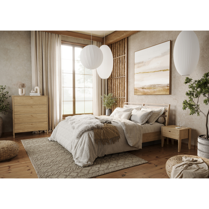 COZY CZ-02 (160) v.3 - łóżko 160 z pojemnikiem - dąb olejowany