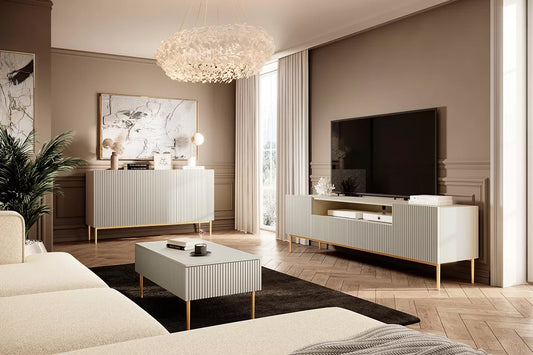 Komoda Nicole frez cashmere złoto