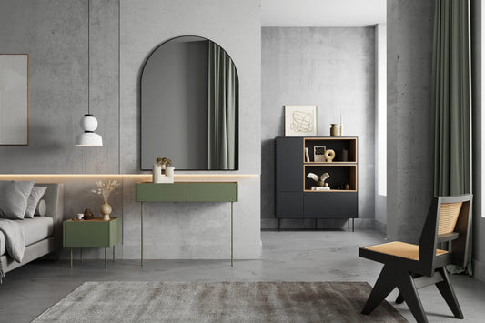 Komoda Desin wysoka 120 czarny mat dąb