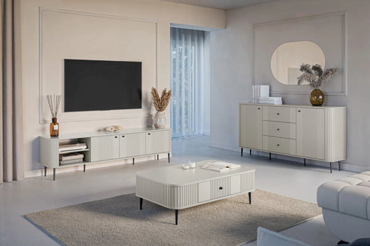 Komoda Vesper 160 cashmere czarne nogi