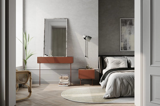 Toaletka Desin czerwień ceramic red dąb nowoczesna loft