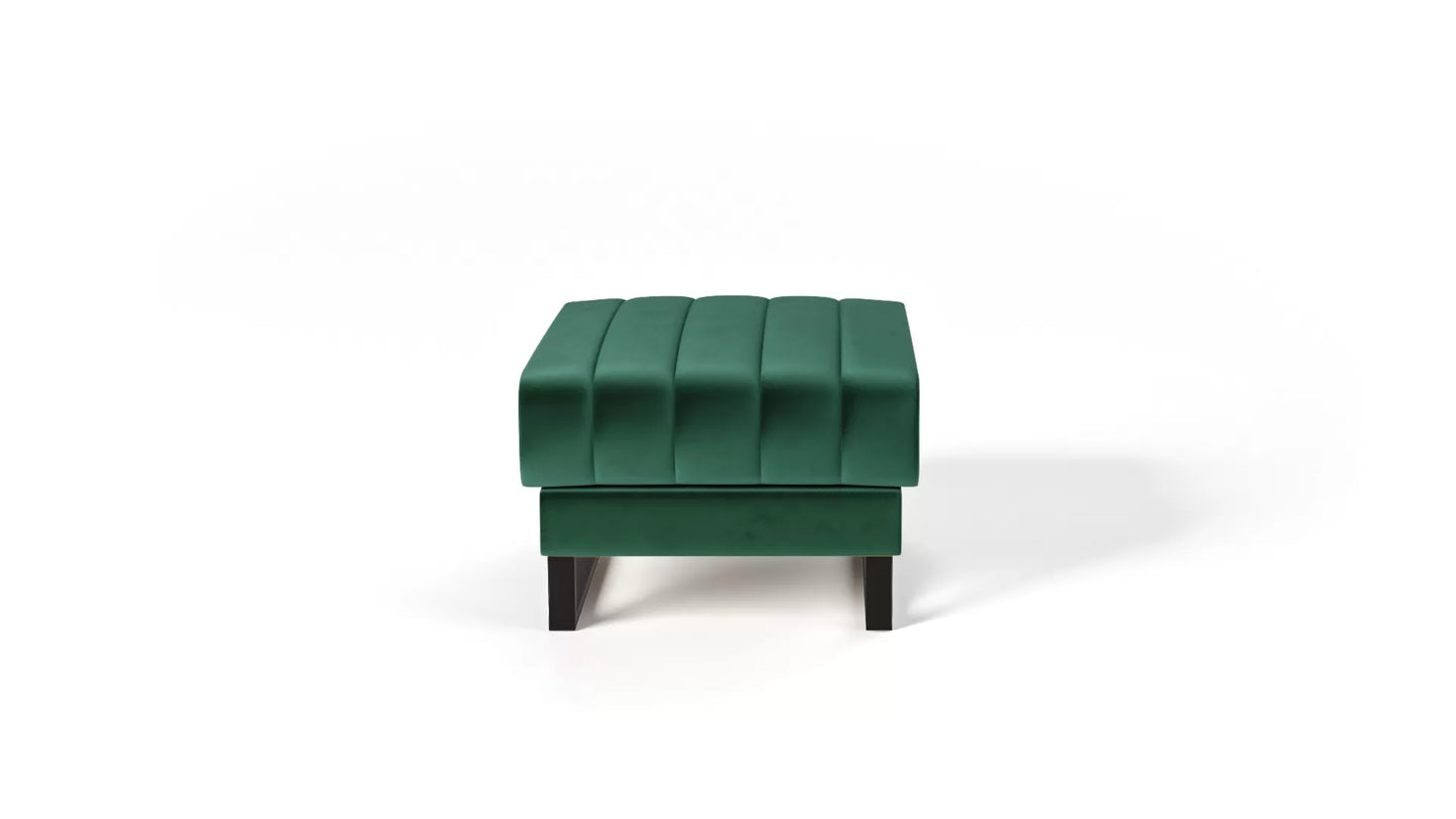 Puf Loft zieleń metalowe nogi czarne