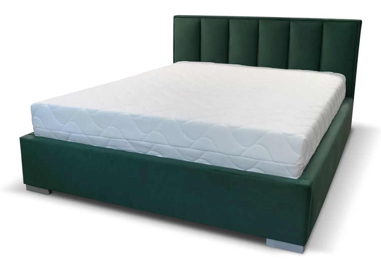 Łóżko Forest zielone welur pikowane
