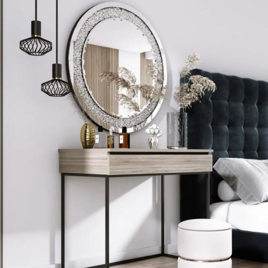 Lustro Giuliano II okrągłe glamour kryształki