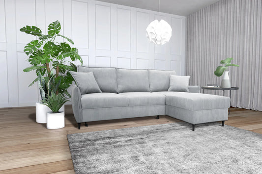 Narożnik Milo uni sztruks szary nowoczesny