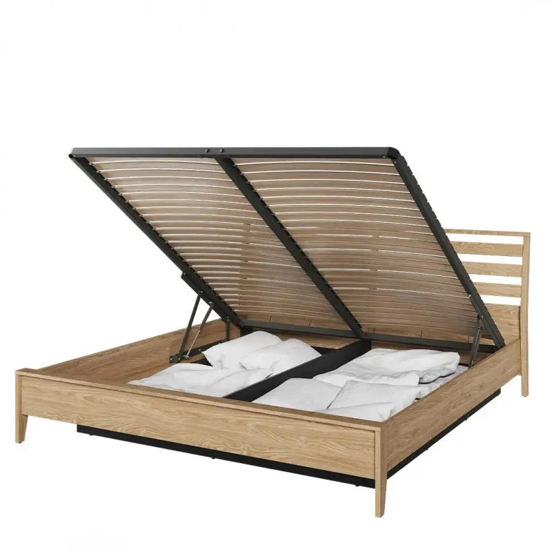 COZY CZ-02 (180) v.3 - łóżko 180 z pojemnikiem - dąb olejowany