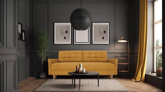 Sofa Daisy musztardowa rozkładana